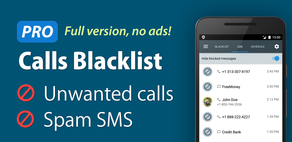 تنزيل تطبيق حظر المكالمات Calls Blacklist للاندرويد مجانا