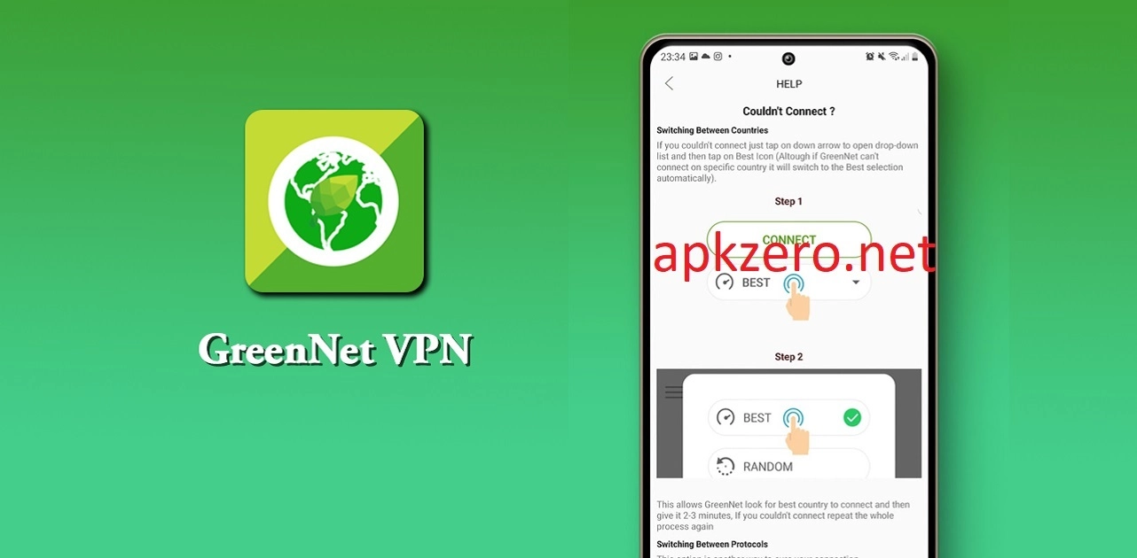 تحميل برنامج GreenNet VPN مهكر 2024 للاندرويد مجانا